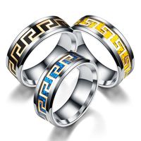 Titanium&stainless Steel Fashion Geometric Ring  (8mm Alloy Bottom Alloy Piece-6) Nhtp0040-8mm-alloy-bottom-alloy-piece-6 main image 1