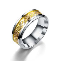 Titanium&stainless Steel Fashion Geometric Ring  (8mm Alloy Bottom Alloy Piece-6) Nhtp0051-8mm-alloy-bottom-alloy-piece-6 main image 1