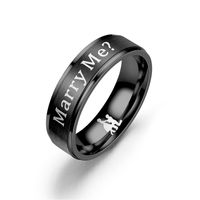 Titanium&stainless Steel Vintage Sweetheart Ring  (black Marryme-5) Nhtp0054-black-marryme-5 main image 1