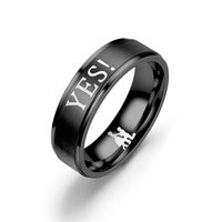 Titanium&stainless Steel Vintage Sweetheart Ring  (black Marryme-5) Nhtp0054-black-marryme-5 main image 4