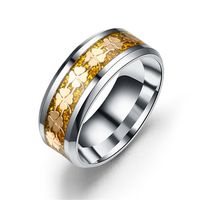 Titanium&stainless Steel Fashion Geometric Ring  (8mm Alloy Bottom Alloy-6) Nhtp0057-8mm-alloy-bottom-alloy-6 main image 1