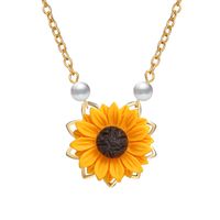 Europe Et En Amérique Croix Frontière Nouveaux Accessoires Creative À La Mode Personnalisé De Tournesol Collier Souhaite Source Artificielle Perle Collier main image 1