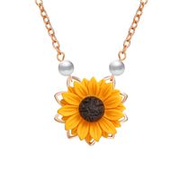 Europe Et En Amérique Croix Frontière Nouveaux Accessoires Creative À La Mode Personnalisé De Tournesol Collier Souhaite Source Artificielle Perle Collier main image 4