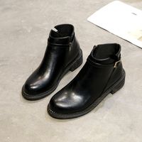 2017 Herbst Und Winter Neuen Stil Martin Stiefel Frauen Britischen Stil Baumwoll Stiefel Dicke Ferse Kurze Rohr Damenschuhe Kurze Stiefel Und Nackte Stiefel main image 1