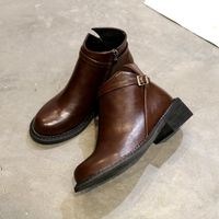 2017 Herbst Und Winter Neuen Stil Martin Stiefel Frauen Britischen Stil Baumwoll Stiefel Dicke Ferse Kurze Rohr Damenschuhe Kurze Stiefel Und Nackte Stiefel main image 8