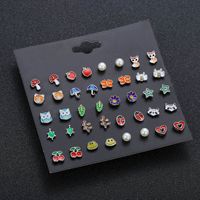 Coréenne Style Mignon Animal Sauvage Fruits Combinaison Ensemble Boucles D'oreilles Pour Les Femmes Croix-frontière  Chaude Perle Boucle D'oreille Ornement main image 2