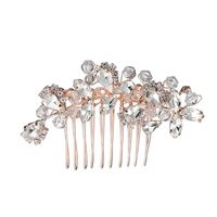 Europe And America Cross Border Bridal Ornament Vintage Hair Comb Crystal Alloy Hair Comb Wedding Dress Accessories Factory Direct Sales main image 4