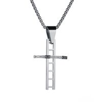 Titanium&stainless Steel Simple Geometric Necklace  (steel Color) Nhhf1223-steel-color main image 2