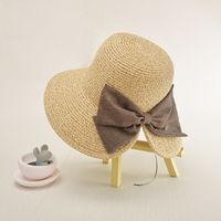 Koreanische Mode Damen Sonnenhut Sommer Urlaub Sonnenschutz Sonnenhut Spliss Große Kante Bowknot Strohhut Großhandel main image 1