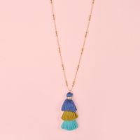 Cloth Fashion Tassel Necklace  (green) Nhlu0377-green main image 1