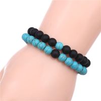 Vente Chaude À  8mm Rose Turquoise Diy Perlé Couple Bracelet Distance Bracelet main image 1