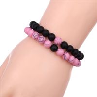 Explosive 8mm Rosa Türkis Diy Perlen Paar Armband Distance Bracelet main image 3