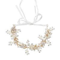 Japonais Et Coréen Fée Nuptiale Ornement Alliage Fleur Perle Cheveux Bande Européen Et Américain À La Main De Mariage Strass Coiffe Accessoires main image 1