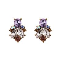 Imitated Crystal&cz Fashion Geometric Earring  (purple) Nhjq11137-purple main image 1