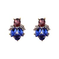 Imitated Crystal&cz Fashion Geometric Earring  (purple) Nhjq11137-purple main image 3