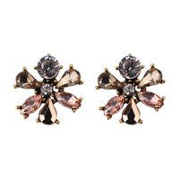Imitated Crystal&cz Fashion Flowers Earring  (alloy + Champagne) Nhjq11138-alloy-champagne main image 1