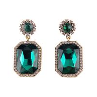 Imitated Crystal&cz Fashion Geometric Earring  (green) Nhjq11154-green main image 1