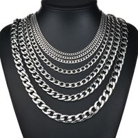 Titanium&stainless Steel Simple Geometric Necklace  (necklace Steel Color 3.5mm*50cm) Nhhf1246-necklace-steel-color-3.5mm*50cm sku image 4