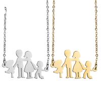 Titanium&stainless Steel Simple Cartoon Necklace  (steel Color) Nhhf1259-steel-color main image 1