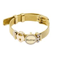 Neues Edelstahl-maschen Band Armband Keeper Armband Mother Runde Buchstaben Kombination Armband Muttertag Geschenk main image 2