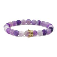 Europäischer Und Amerikanischer Schmuck Purple Verwettertes Vulkans Tein Crown Set Perlen Armband Crown Bracelet Paar Armband main image 1