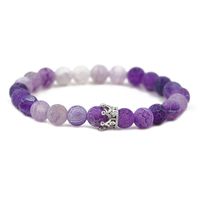 Europäischer Und Amerikanischer Schmuck Purple Verwettertes Vulkans Tein Crown Set Perlen Armband Crown Bracelet Paar Armband main image 20