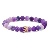 Europäischer Und Amerikanischer Schmuck Purple Verwettertes Vulkans Tein Crown Set Perlen Armband Crown Bracelet Paar Armband main image 19