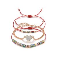 Chaude Diamant-amour Intégré Alliage Bracelet Couleur Aimant Série Rouge Ligne Combinaison Tissé À La Main Bijoux main image 1