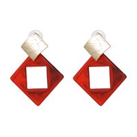 Plastic Fashion Geometric Earring  (red) Nhjj5423-red main image 1