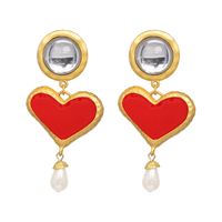 Alloy Fashion Sweetheart Earring  (red) Nhjj5438-red main image 2