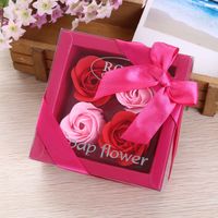 4 Roses Savon Fleur Qixi Jour De Valentine Événement D'entreprise Promotion Cadeau D'anniversaire Croix-frontière Cadeau Présent Pour Client main image 1