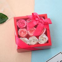 9 Roses Savon Fleur Pvc Boîte Cadeau De Noël Bijoux Magasin Creative Cadeaux Personnalisé Oem Gros main image 5