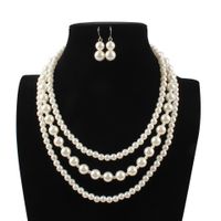 Beads Fashion Geometric Necklace  (creamy-white) Nhct0369-creamy-white main image 1