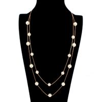 Beads Korea Geometric Necklace  (white + Alloy) Nhct0379-white-alloy main image 1