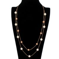 Beads Korea Geometric Necklace  (white + Alloy) Nhct0379-white-alloy main image 4