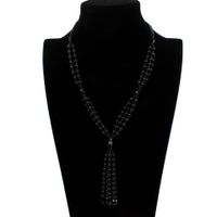 Beads Korea Tassel Necklace  (black) Nhct0381-black main image 1