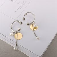 Élégant Argent Semi-cercle Boucles D'oreilles Doux Frais Petite Perle Gouttes Pour Les Oreilles D'une Seule Pièce Dropshipping Qingdao Qualité Boucles D'oreilles Petit Bijoux sku image 1