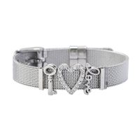 Titanium&stainless Steel Fashion Sweetheart Bracelet  (steel Color) Nhhn0373-steel-color main image 2