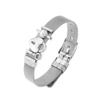 Titanium&stainless Steel Fashion Sweetheart Bracelet  (steel Color) Nhhn0379-steel-color main image 1