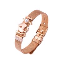 Titanium&stainless Steel Fashion Sweetheart Bracelet  (steel Color) Nhhn0379-steel-color main image 4