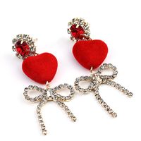 Alloy Vintage Sweetheart Earring  (red) Nhll0101-red main image 2