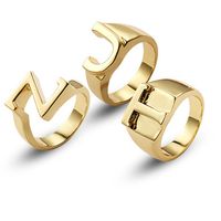 Grenz Überschreiten Der Heißer Verkauf 26 Englische Buchstaben Offene Ringe Stern Gleiche Stil Verstellbare Persönlichkeit Ring Mode Ring main image 1