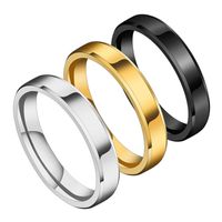 Titanium&stainless Steel Simple Geometric Ring  (black-5) Nhhf1239-black-5 main image 7