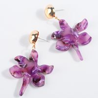 Acrylic Vintage Flowers Earring  (purple) Nhll0171-purple main image 1