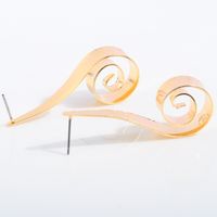 2021 Europäische Und Amerikanische Einfache Kreative Geometrische Runde Rotierende Metall Ohrringe Goldene Spiralförmige Legierung Ohrringe Großhandel main image 1