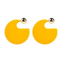 Plastic Fashion Geometric Earring  (yellow) Nhll0252-yellow main image 2