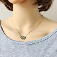 Copper Fashion Geometric Necklace  (green) Nhom0001-green main image 1