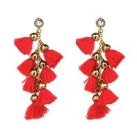 Plastic Simple Geometric Earring  (red) Nhjj4041-red main image 1