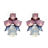 Fashion Geometric Inlaid Crystal Alloy Acrylic Earrings Ear Studs main image 7