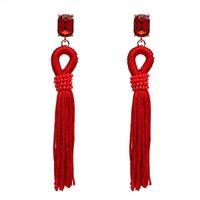 Alloy Fashion Tassel Earring  (red) Nhjj4082-red main image 1